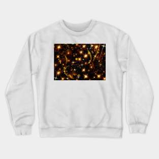 Sparkly seasonal lights with golden stars Crewneck Sweatshirt